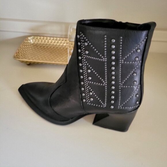 EMANUELE CRASTO Made in Italy Leather Booties with Studs women black-6.5 - Picture 5 of 9